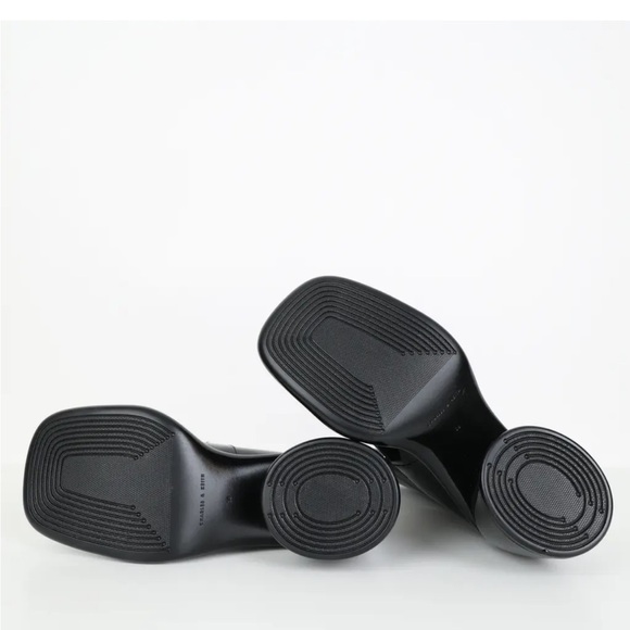 Charles & Keith Patent Black Heeled Boots - Picture 6 of 11